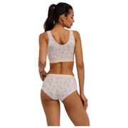 Dwupak biustonosza z gorsetem Falke Daily Comfort Print – beżowy/niebieski