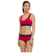 Dwupak hipsterskich fig Falke Daily Comfort Print - czerwony/czarny