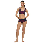 Dwupak hipsterskich fig Falke Daily Comfort Print - czerwony/czarny