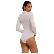 Krótkie body polo Falke Daily - perłowo-białe