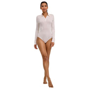 Krótkie body polo Falke Daily - perłowo-białe