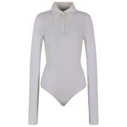 Krótkie body polo Falke Daily - perłowo-białe