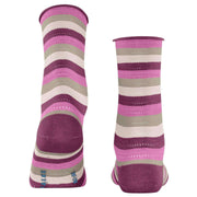 Falke Dopamine Stripe Socks - Hibiscus Purple