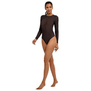 Body Falke Private Sheer Lines ze stringami - czarne