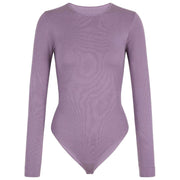 Ponadczasowe bawełniane body z okrągłym dekoltem Falke - Magnolia Lilac