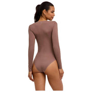 Ponadczasowe bawełniane body z krótkim rękawem Falke - Milkshake Brown
