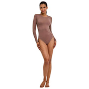 Ponadczasowe bawełniane body z krótkim rękawem Falke - Milkshake Brown