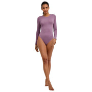 Ponadczasowe bawełniane body z okrągłym dekoltem Falke - Magnolia Lilac