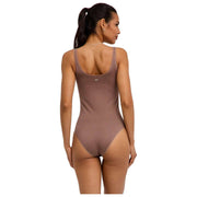 Ponadczasowe bawełniane body z krótkim rękawem Falke - Milkshake Brown