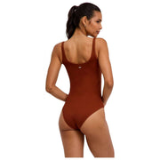 Ponadczasowe bawełniane body z krótkim rękawem Falke - Mink Brown
