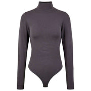 Ponadczasowe bawełniane body z golfem Falke - Iron Grey