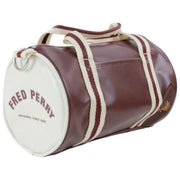 Klasyczna mini torba na beczkę Freda Perry'ego - Oxblood/Ecru Cream
