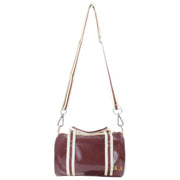 Klasyczna mini torba na beczkę Freda Perry'ego - Oxblood/Ecru Cream