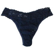 Hanky Panky Signature Lace – 3 pary stringów z niskim stanem – Rumiany róż/Granat/Celeste Blue