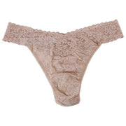 Stringi Hanky Panky Signature Lace – 3 pary oryginalnych stringów z wysokim stanem – Chai/Czarny/Ciemny Granat