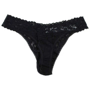 Stringi Hanky Panky Signature Lace – 3 pary oryginalnych stringów z wysokim stanem – Chai/Czarny/Ciemny Granat