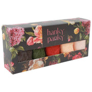 Hanky Panky Signature Lace – 5 par stringów z niskim stanem – granit/woodland/gliniasty ole/ciemny granat/wanilia
