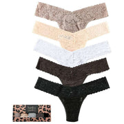 5-pak stringów Hanky Panky Signature Lace Low Rise - Taupe/Sleep In Grey/Grey Mist/Dusk