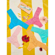 Stringi Hanky Panky Signature Lace Low Rise Matchbox 5 par - Różowy Wodny Róż/Neapol/Imbir/Niebieski Seafoam