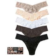 5-pak stringów Hanky Panky Signature Lace Original Rise - Taupe/Sleep In Grey/Grey Mist/Dusk