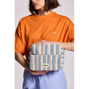 Hindbag Alix Extra Large Kosmetyczka - Pomarańczowe/Niebieskie Paski