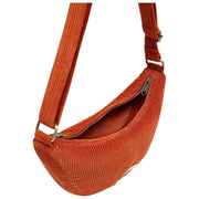 Torba Hindbag Andrea Half Moon - aksamitna ceglasta pomarańcza