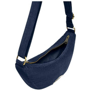 Torba Hindbag Andrea Half Moon Bag - Aksamitny Granatowy