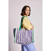 Torba na ramię Claude Tote - zielona/Parma w paski