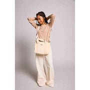 Torba na ramię Louise Square Crossbody - aksamitny beż
