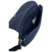 Torba na ramię Hindbag Margault - aksamitny granatowy