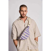 Torba biodrowa Olivia - zielona/Parma w paski