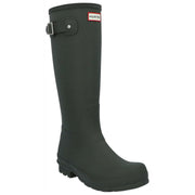 Wysokie buty Hunter Original z podszewką w kratę - ciemna oliwka