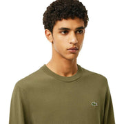 Lacoste Organic Cotton Crew Neck Sweater - Khaki