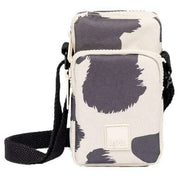 Lefrik Amsterdam Printed Cow Shoulder Bag - Cream/Grey