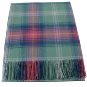 Locharron of Scotland Borders Hame Tartan Lambswool Blanket - Purple/Green