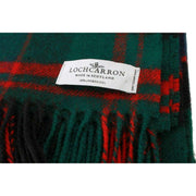 Nowoczesny koc z owczej wełny Locharron of Scotland Borders Macdonald Clan - ciemnozielony/granatowy/czerwony