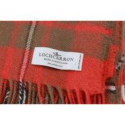 Wyblakły koc z owczej wełny Locharron of Scotland Borders Macgregor Clan - czerwony