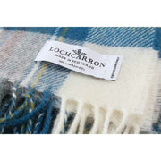 Locharron of Scotland Borders Stewart Dress Koc z owczej wełny - niebieski/kremowy