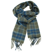 Szalik z owczej wełny Locharron of Scotland Bowhill Scottish Borderland - Oliwkowy/Granatowy
