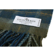Szalik z owczej wełny Locharron of Scotland Bowhill Scottish Borderland - Oliwkowy/Granatowy