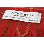 Luksusowy szalik Locharron of Scotland Brock Caledonia Ruby - czerwony/granatowy