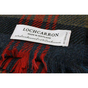 Nowoczesny luksusowy szalik Locharron of Scotland Brock Logan - granatowy/oliwkowy/czerwony