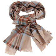 Luksusowy szalik Locharron of Scotland Brock Stewart Dress Eden - beżowy/pomarańczowy