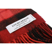 Locharron of Scotland Darwin Gunn Tartan Oversized Lambswool Scarf - Red/Black