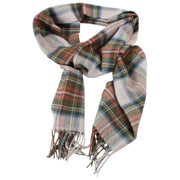 Locharron of Scotland Darwin Stewart Dress Szalik z owczej wełny - kremowy/oliwkowy