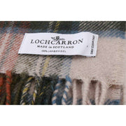 Locharron of Scotland Darwin Stewart Dress Szalik z owczej wełny - kremowy/oliwkowy