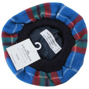 Locharron of Scotland Edinburgh Lambswool Tam - niebieski/czerwony/zielony