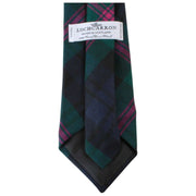 Nowoczesny krawat w kratę Locharron of Scotland Reiver Baird - granatowy/ciemnozielony