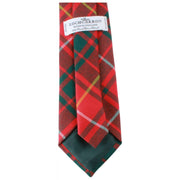 Nowoczesny krawat w kratę Locharron of Scotland Reiver Bruce - czerwony/ciemnozielony
