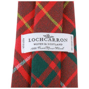 Nowoczesny krawat w kratę Locharron of Scotland Reiver Bruce - czerwony/ciemnozielony